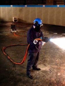 Arc spray at 20 metres