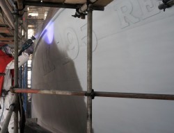 Application of zinc coating on trawler